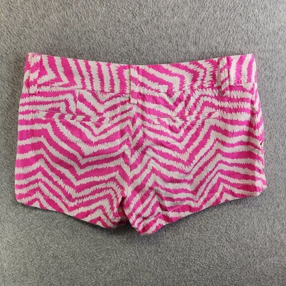 Lilly Pulitzer Shorts Womens 2 Pink Zebra Chevron Striped Walsh Resort Cruise - Picture 4 of 15